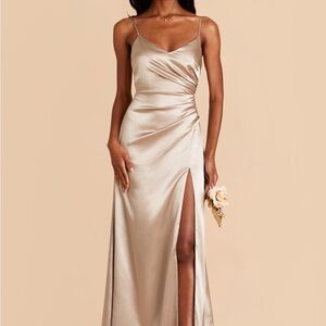 Neutral Champagne Satin Dress